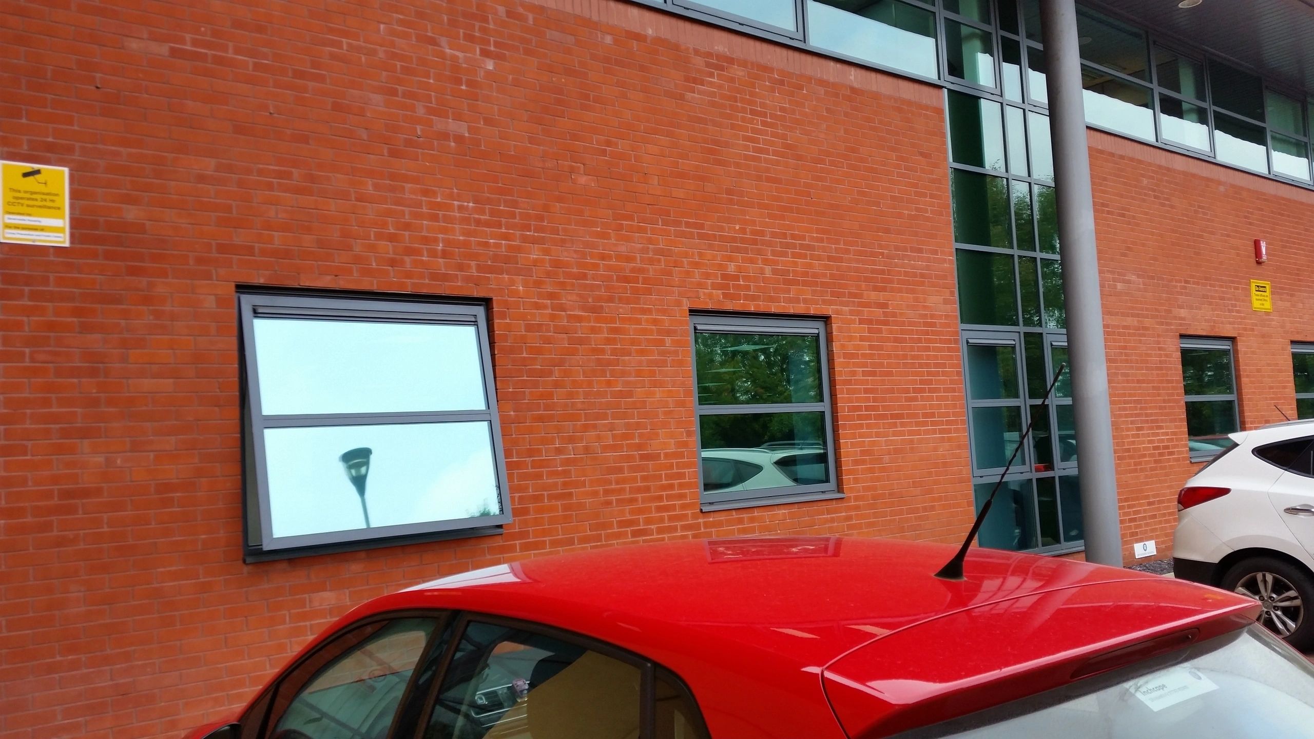 Modern brick building facade