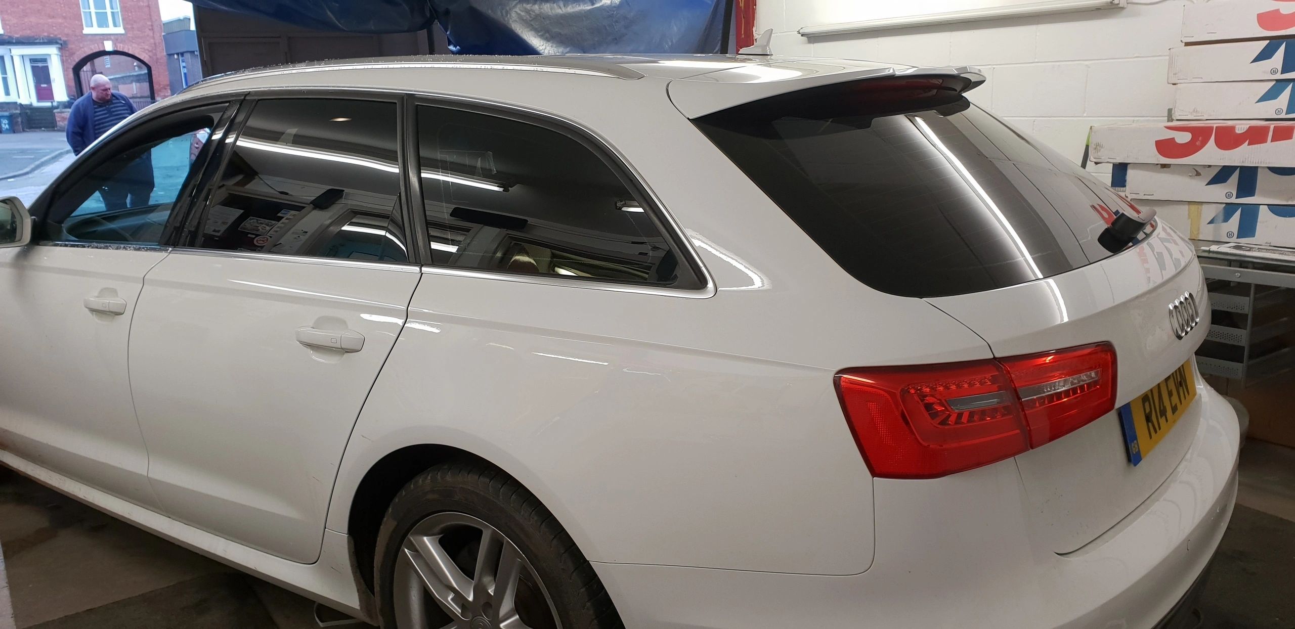 White Audi tinting