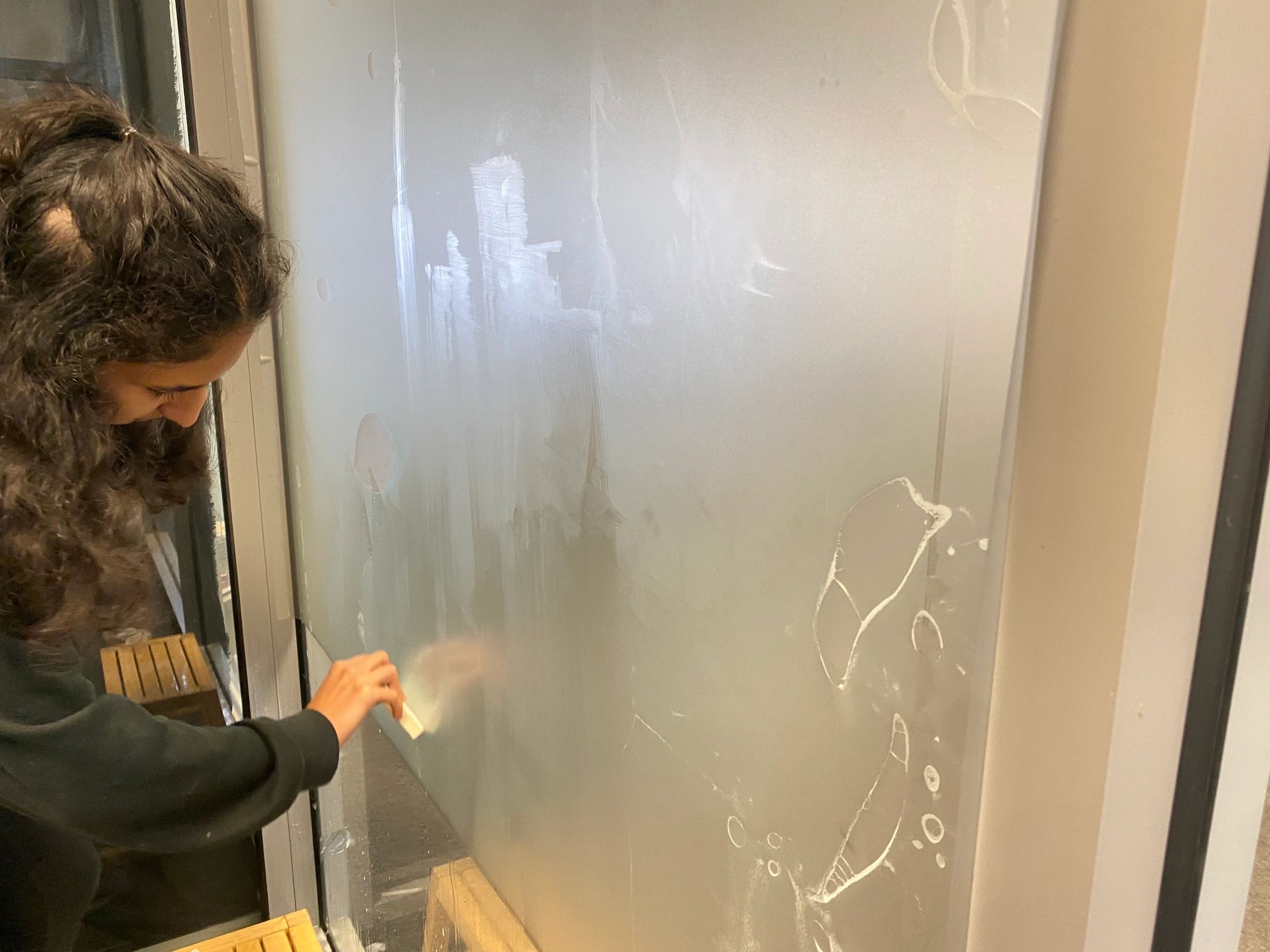 Showroom interior glass doors