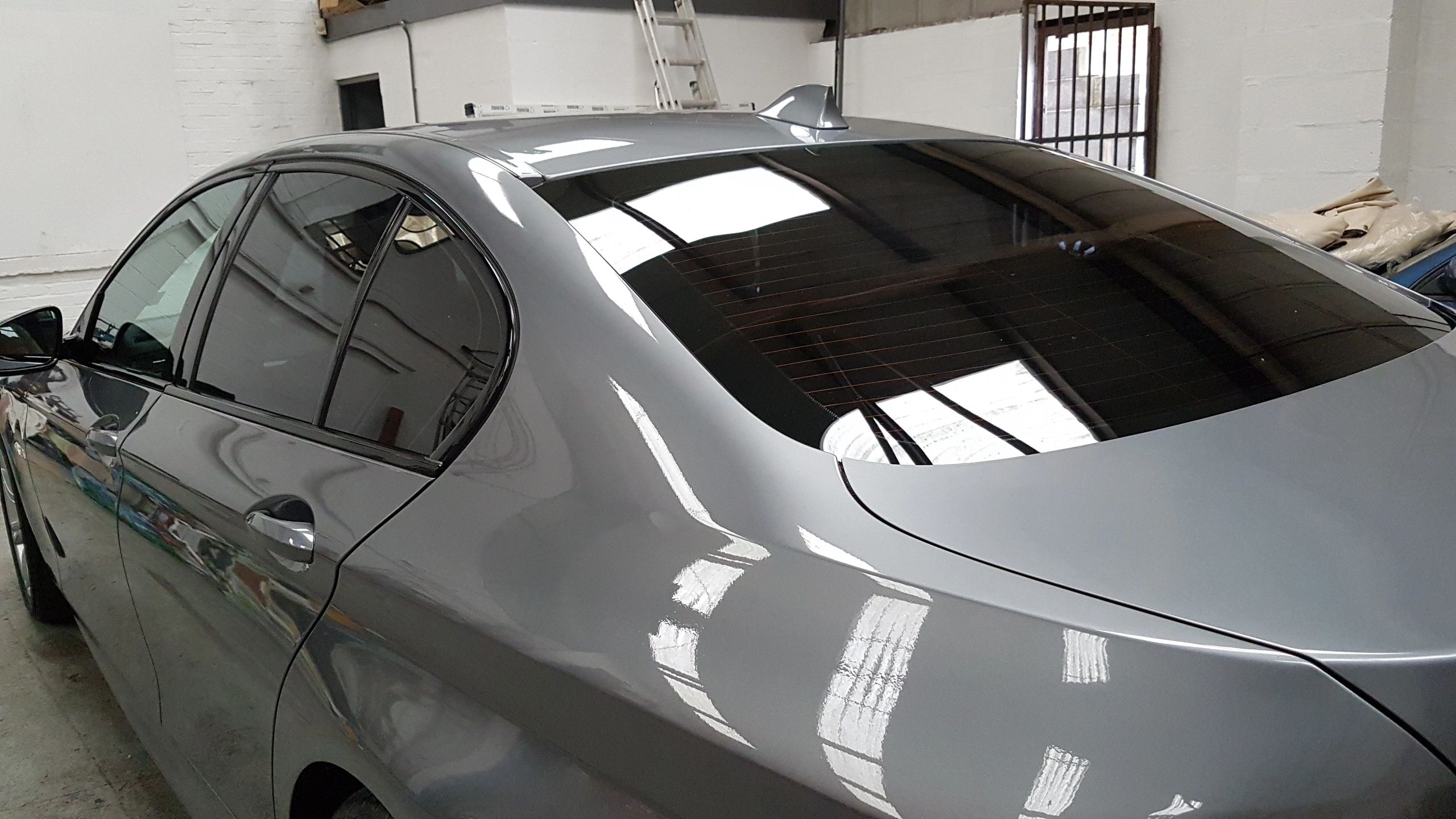 Silver sedan tinting